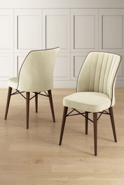 Hanah Home Juego de 4 Sillas Nuna Crema y Marrón